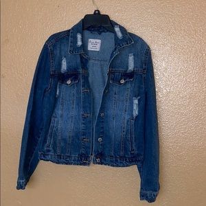 Denim Ripped Dark Blue Jacket